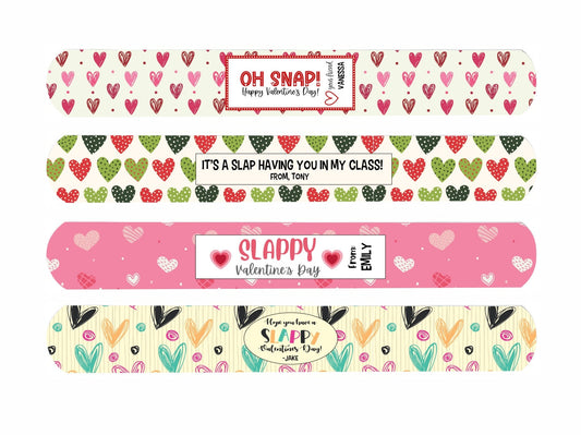 Customized Valentines Day Slap Bracelets | Printed Valentines Class Slap Bracelets