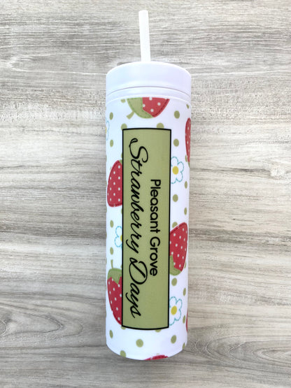 Personalized Strawberry Days Skinny Tumbler