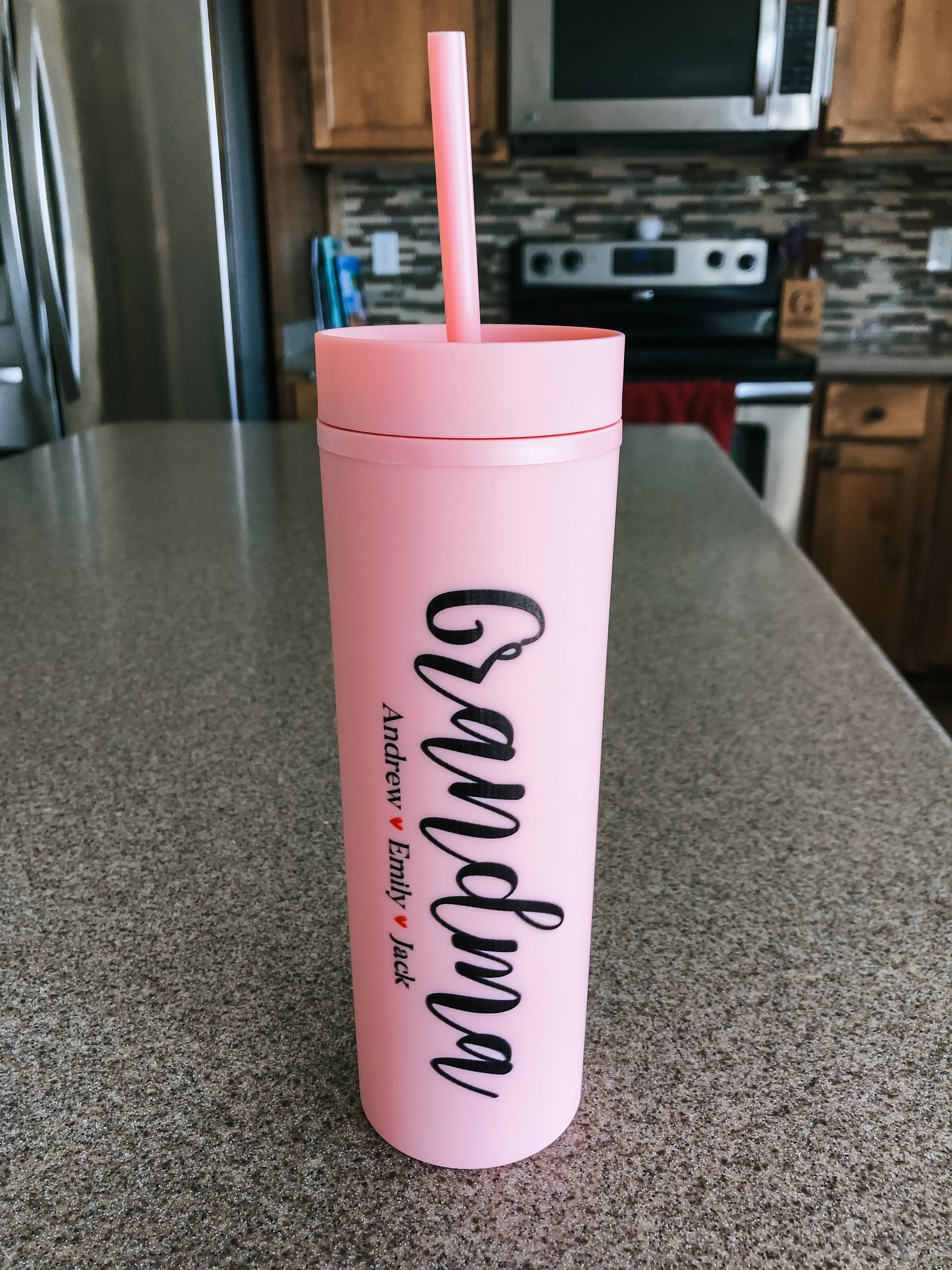 Personalized 16 oz. Matte Pastel Skinny Tumblers with Lids and Straws