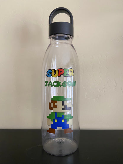 Fun Pixel Design Personalized Kids Water Bottles