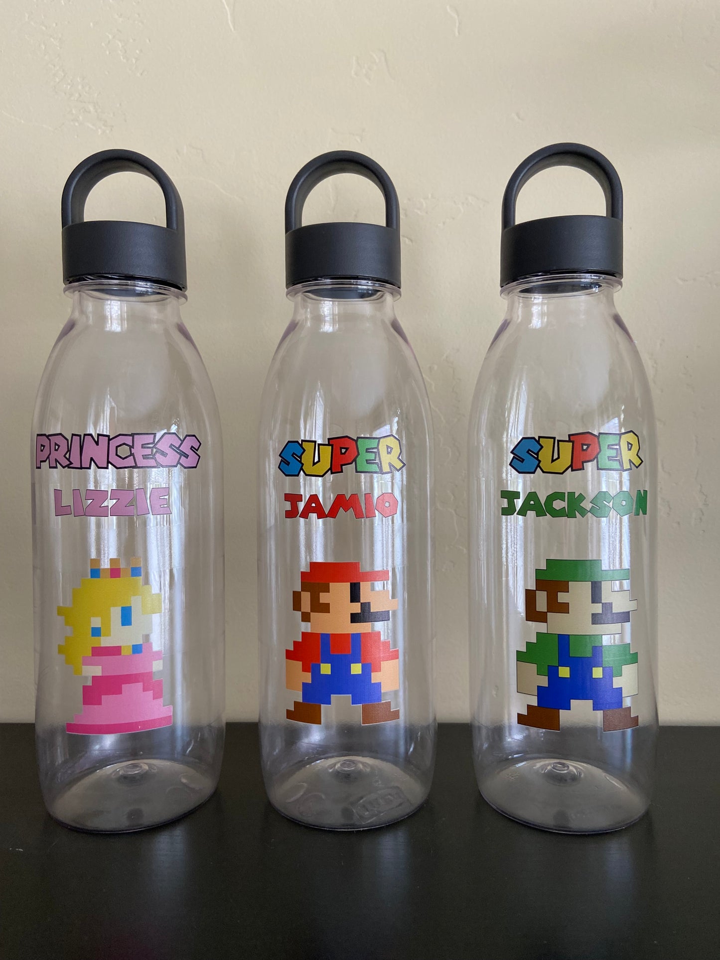 Fun Pixel Design Personalized Kids Water Bottles