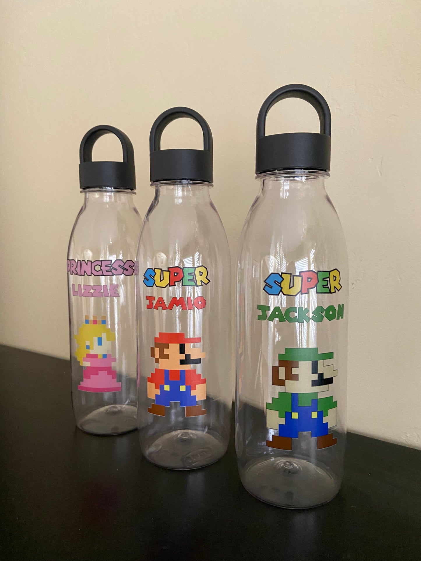 Fun Pixel Design Personalized Kids Water Bottles