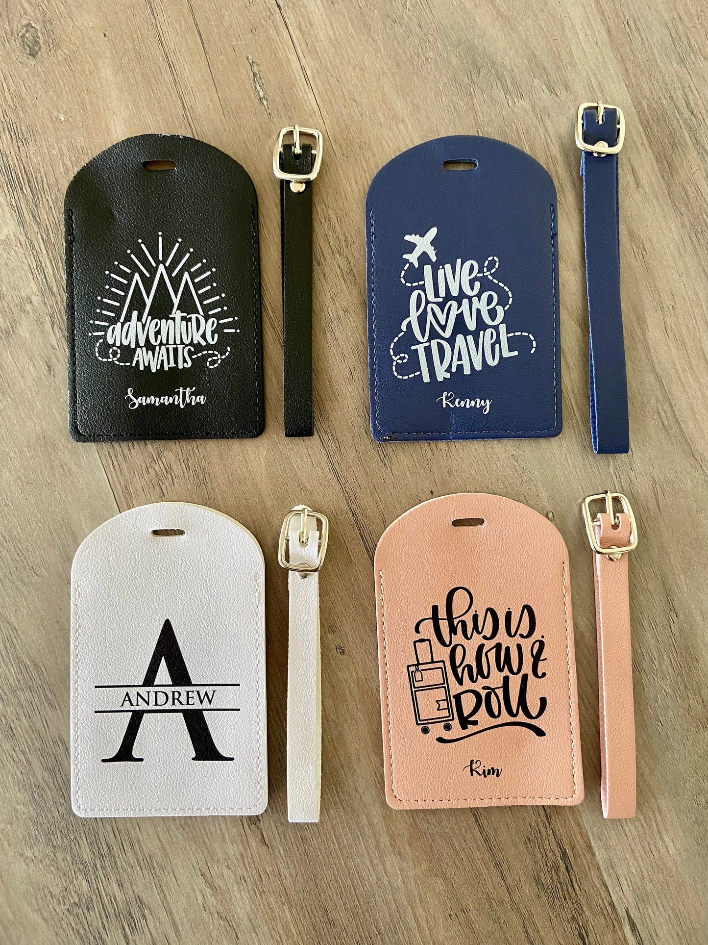 Personalized Leather Luggage Tags | Custom Luggage Tag Gift | Travel Gift