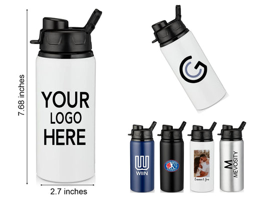 Custom Printed Water Bottle with Printed Logo 20 oz, Corporate Swag, Client Gifts, Custom Insulated Water Bottle, Bulk Pricing