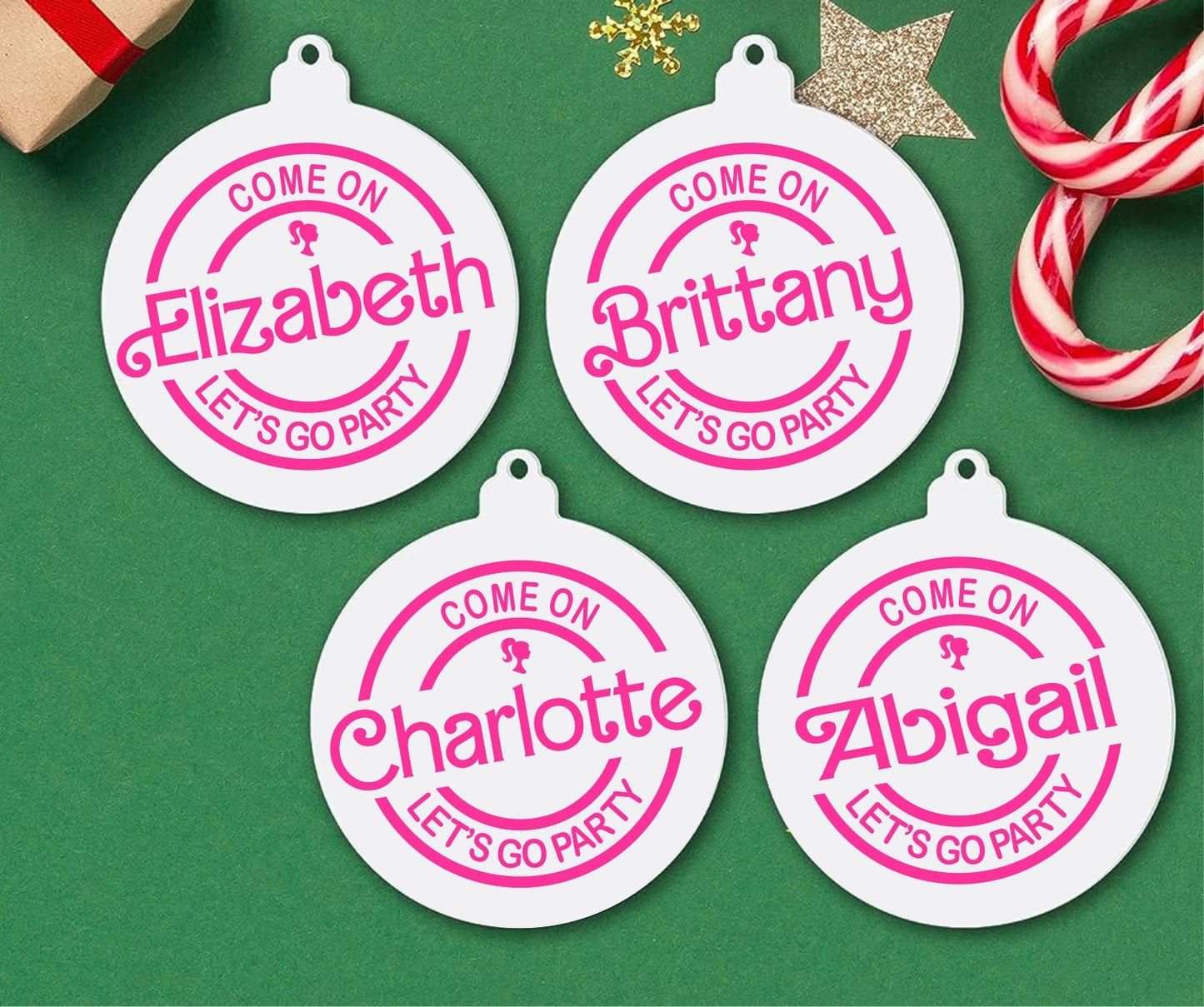 Personalized Let's Go Party Acrylic Christmas Ornament