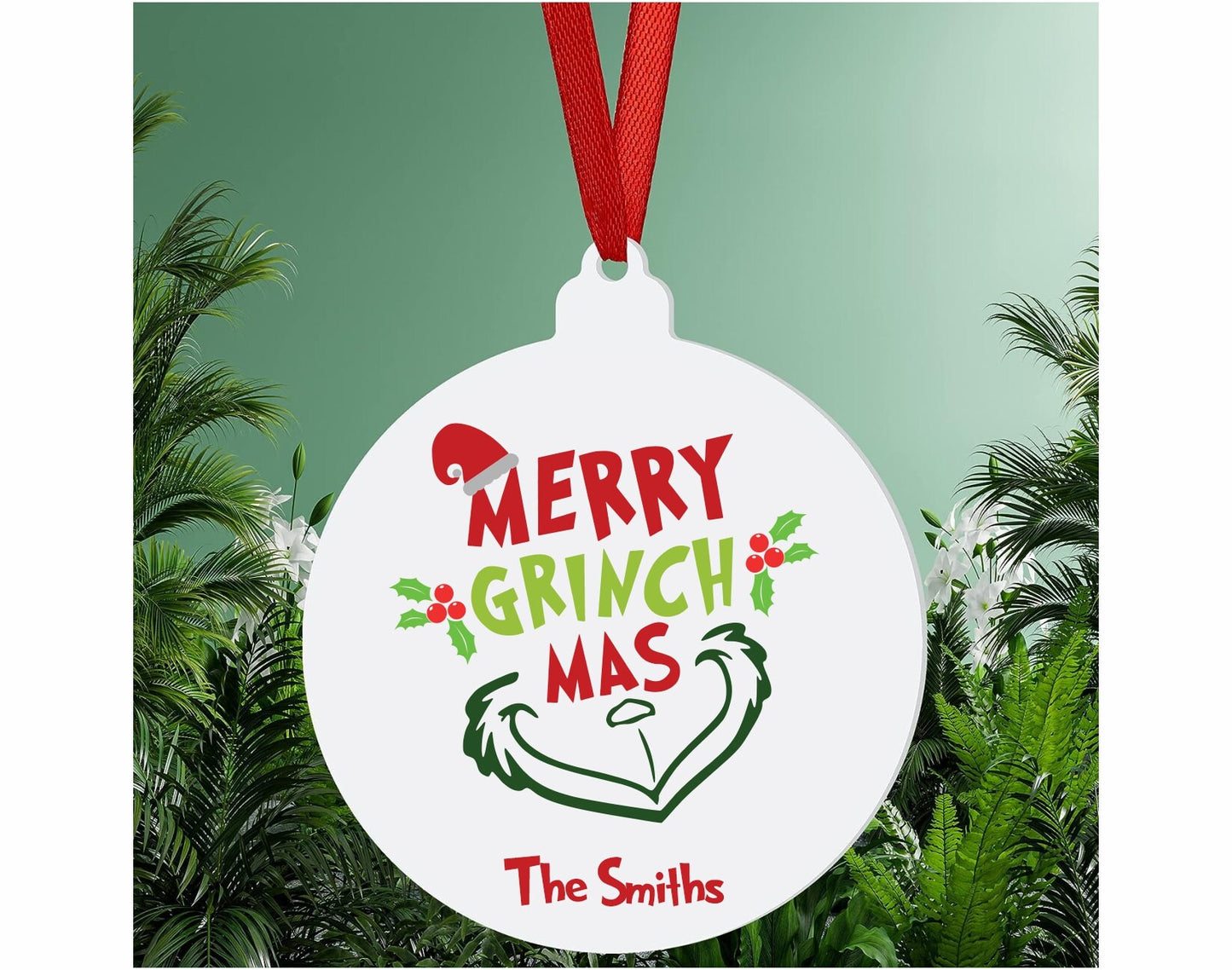 Personalized Grinch Inspired Christmas Ornament