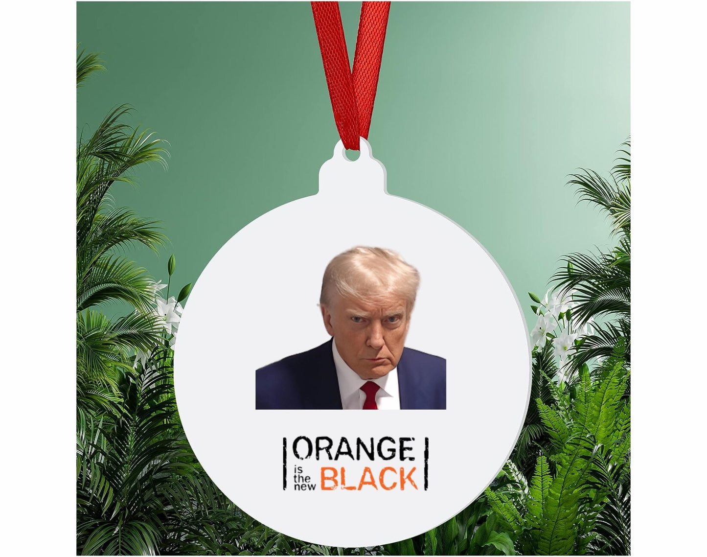 Trump Mugshot Acrylic Christmas Ornament