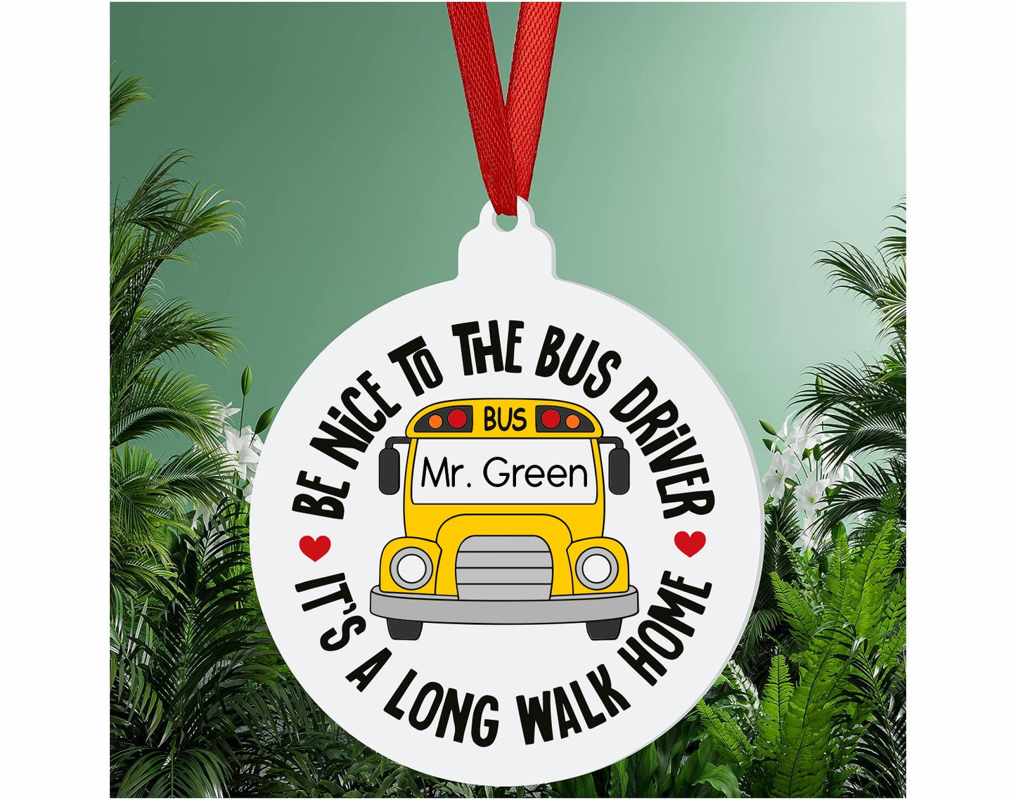Personalized Bus Driver Christmas Ornament