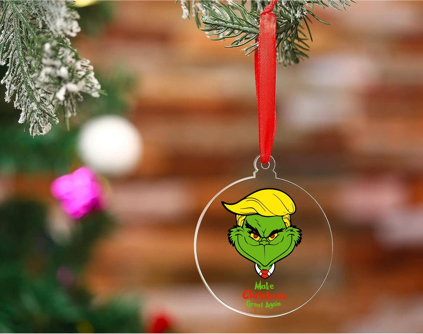 Personalized Grinch Inspired Christmas Ornament