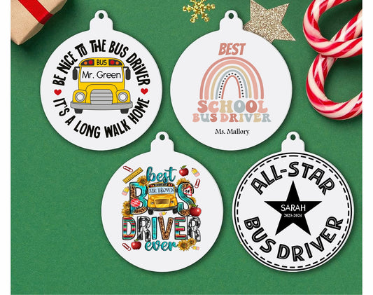 Personalized Bus Driver Christmas Ornament