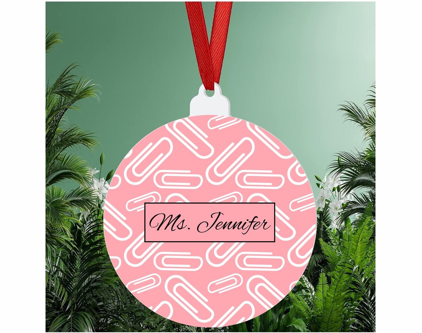 Monogrammed Teacher Appreciation Christmas Ornaments